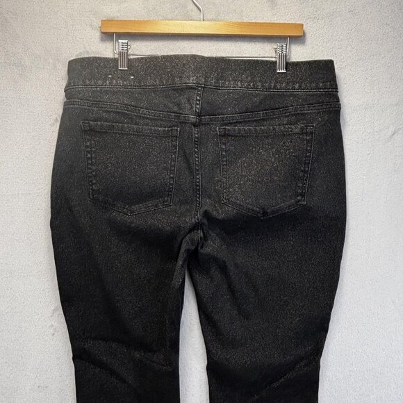 Lane Bryant High Rise Pull On Glitter Jegging Pants Womens 18 Black Signature - Picture 12 of 14